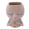 Face Planter Pot Multipurpose Resin Cute Girl Heads Succulent Flowerpot with Drainage Hole for
