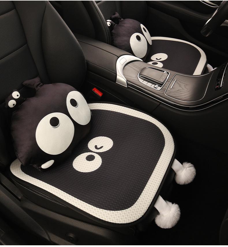 Cute Eyes & Feet Universal Car Seat Cushion for VW Golf, Sagitar, Tayron, T-Roc - All-Season Use.