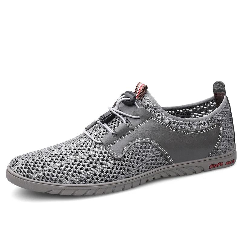 Mode Herren Sommer Sneaker Atmungsaktive Herren Mesh Schuhe Neue Outdoor Casual Flats Handgefertigte Mesh Trekkingschuhe Ausgehöhlte Schuhe für Herren