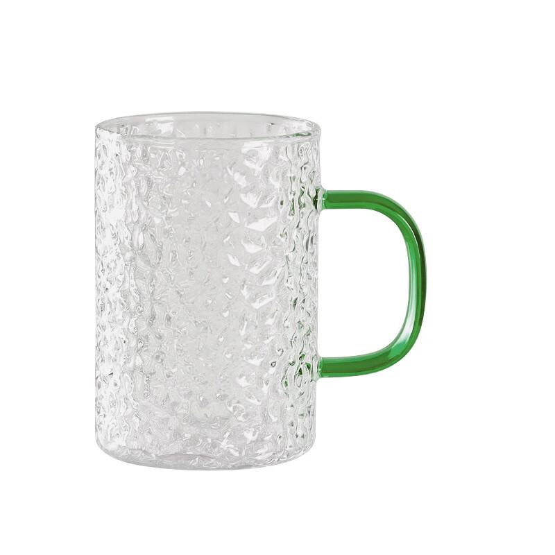 Hammered High Borosilicate Glass Mug with Handle