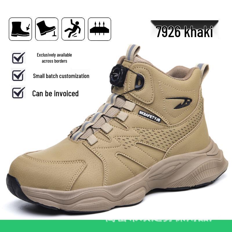 Men’s Four-Season Steel Toe Safety Boots: Anti-Smash, Anti-Puncture, Wear-Resistant, Comfortable High-Top Work Shoes