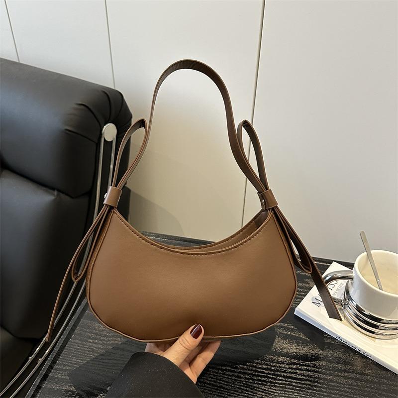 Bag Women's New Popular Niche Design Bow Crescent Bag Premium Texture Portable Messenger Bag Versatile