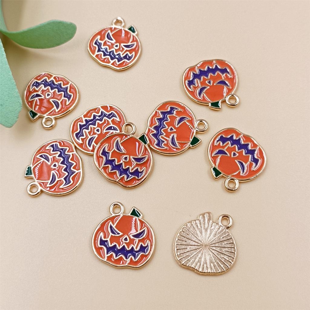 High Quality Handmade Material Pendant Stylish Alloy Dripping 6/10pcs DIY Accessories Halloween Pumpkin Beads