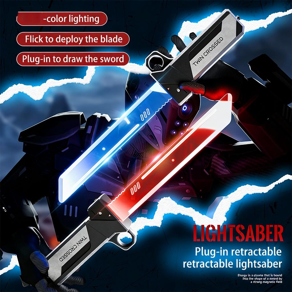 Double Edged Retractable LED Plastic Lightsaber, Sword, Role-playing Weapon, L Sword Toy