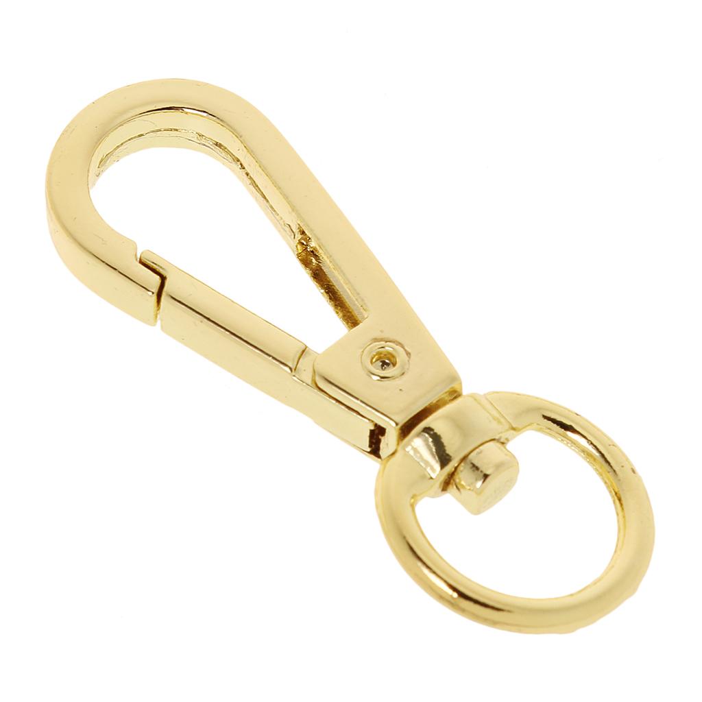 Pack of 10 Alloy Spring Snap Hook Clasps Keychain Crafts Gold