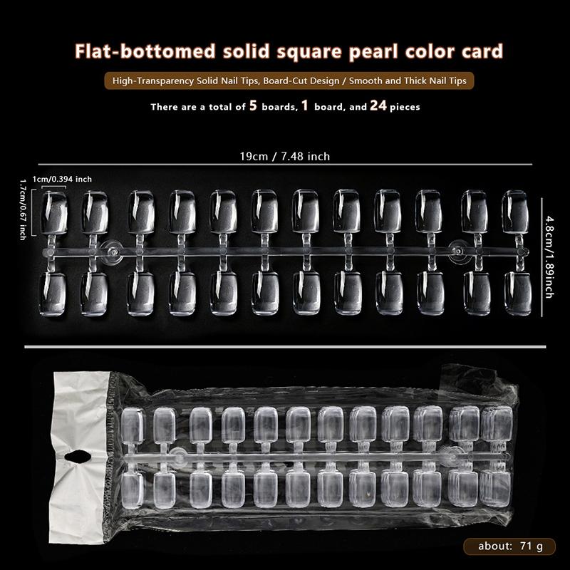 120/320Pcs Clear Solid Oval Triangle Square Shape Nail Tools Nail Table Color Card Display DIY Manicure Nail Tips Practice Tools