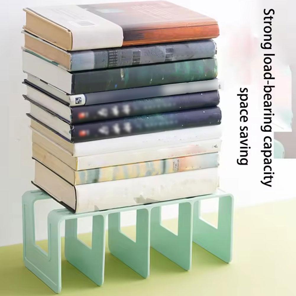 Save Space Display Desktop Bookends 4 Grid Bookshelf Divider Book Stand Durable Simple Desk File Sorter Storage Rack
