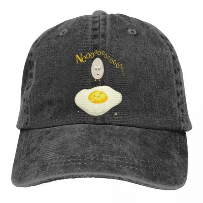 Washed Men's Baseball Cap Sad Trucker Snapback Caps Dad Hat Kawaii Gudetama Animated Character Golf Hats