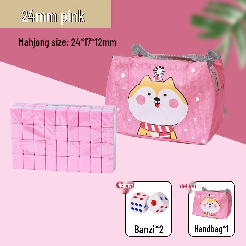 Compact Travel Mahjong Set - 24mm & 30mm Tiles, Solid Carved Sparrow Design, Ideal for Dorms and Table Games