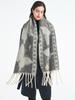 Women Winter Retro Knitted Scarf Headscarf Ladies Casual Animal Print Tassel Warm Scarve Mujer Foulard Thick Wrap Shawl  New