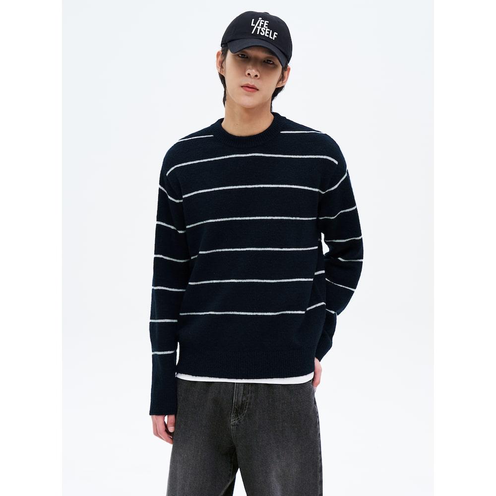 8seconds Pinstripe Round Knit Navy