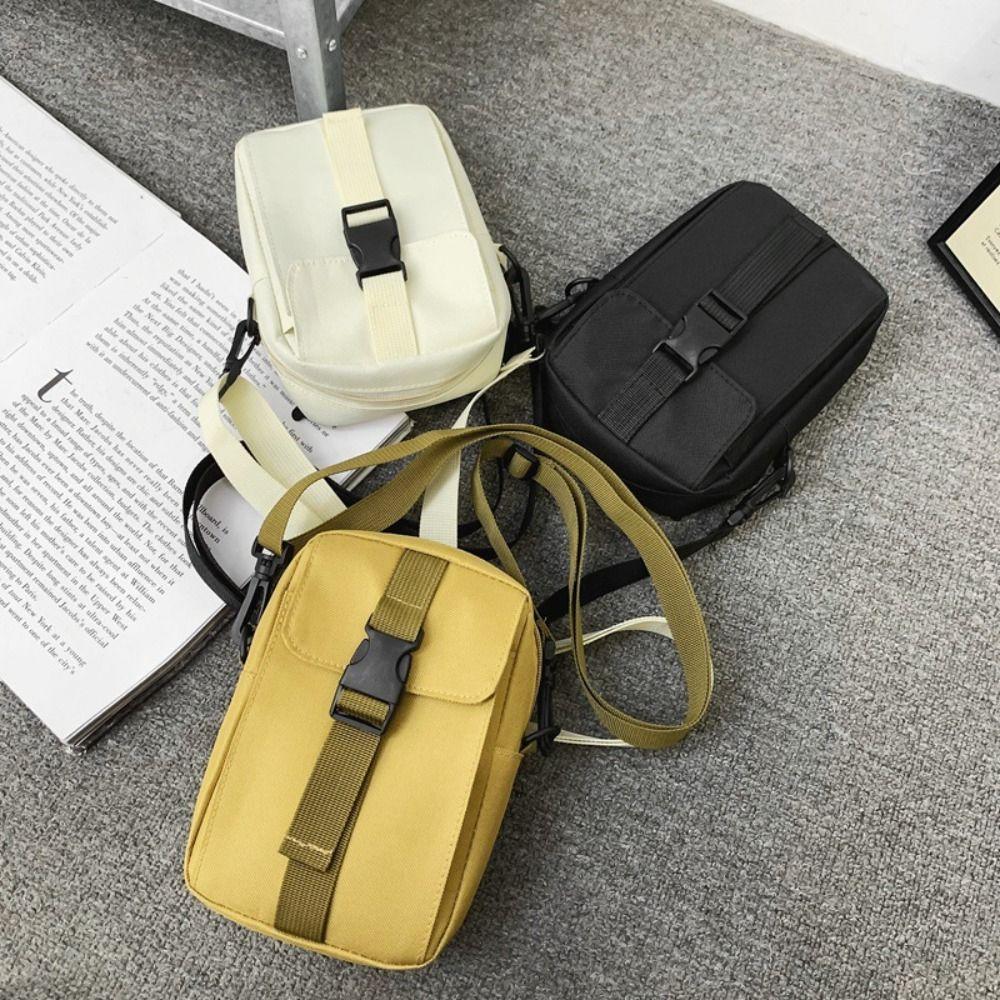 Multi-Layer Canvas Shoulder Bag Large Capacity Retro Square Bag Simple Men Messenger Bag  Outdoor