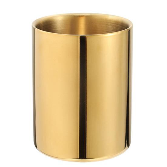 

Гальванический держатель для карандашей из глянцевой нержавеющей стали, универсальный органайзер для ручек-кистей для дома золотистый