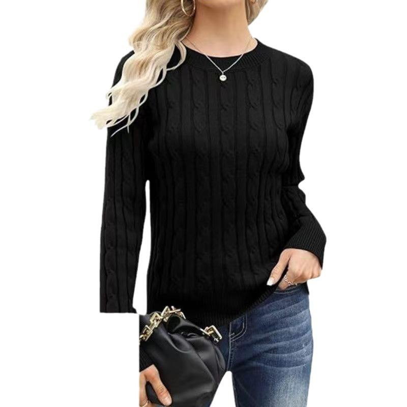 

Crew-Neck Twist Long-Sleeved Casual Loose Pullover Sweater M серый