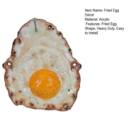 1/2/3/4Pcs Fried Egg Wall Decoration Fried Egg Hanging on a Nail Wall Art Home Living Room Kitchen Wall Decorative Acrylic Sign