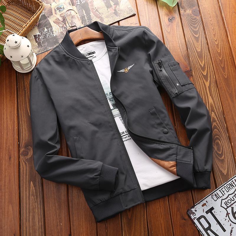 Spring and Autumn New Men's Stand-Up Collar Slim Zipper Men's Jacket