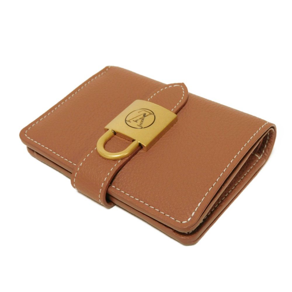 Used 12564 Portefeiulle Lowkey Compact M12148 7941 Current Brown RFID Padlock, Unused LV Circle Cognac Unisex from