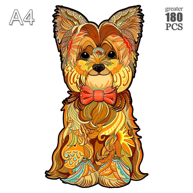 Irregular Puppy Animal Wooden Puzzle for Adult Children Gift Brain Teaser Game Fantasy Dog Christmas Present Box Puzzles Toys