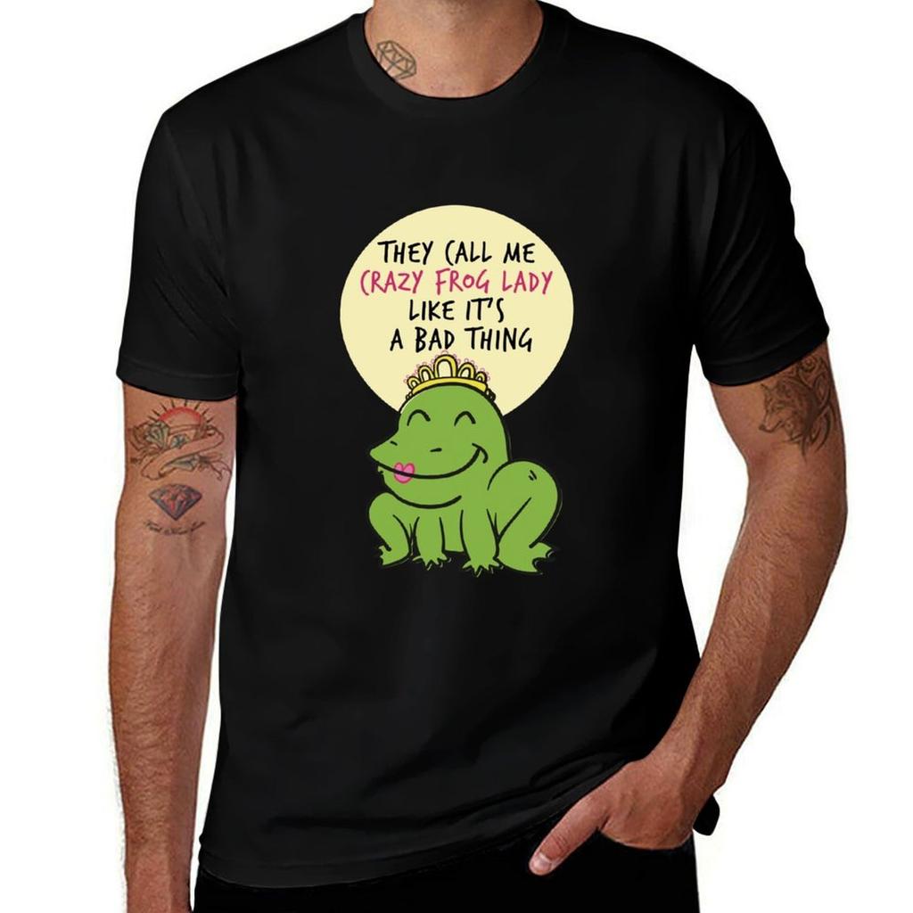 They Call Me Crazy Frog Lady Frog Amphibians Animals Lovers Funny Sayings Tshirt Daily Wear Print Tshirt