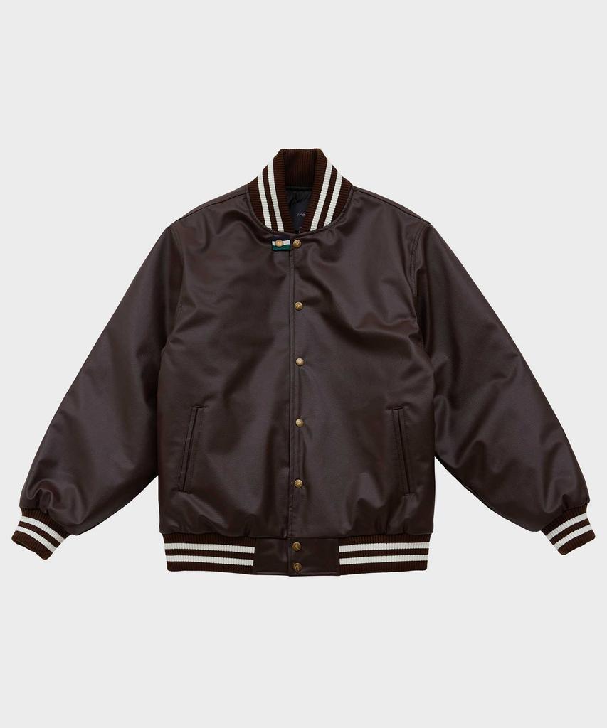 Ffeff Studio Leather Varsity Jacket (Brown)