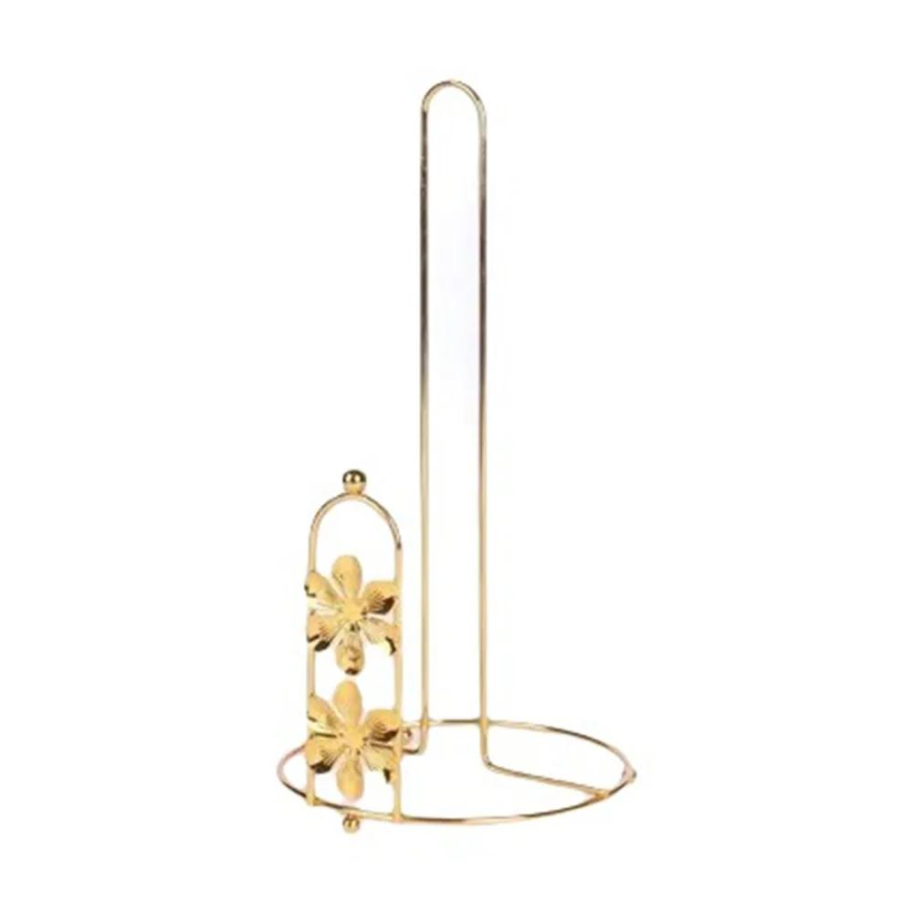 Creative Iron Tree Paper Towel Holder Free Standing Gold Vertical Paper Shelf Decorative One-handed Tear Tissue Stand For Home