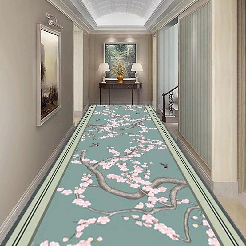 Retro European Long Corridor Carpet Runner Washable Strip Rug for Home Hotel Hallway Decor Villa Stairway Floor Mats