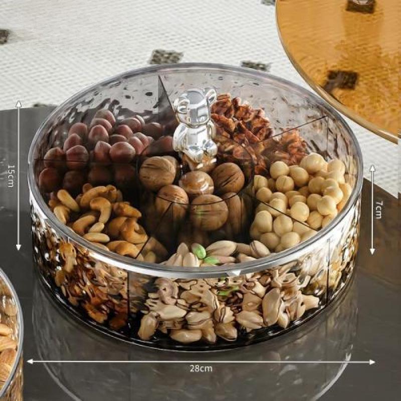 

Журнальный столик для гостиной, коробка для сухофруктов, многосекционный лоток для конфет с крышкой, коробка для фруктов, новый креативный модный поднос для закусок