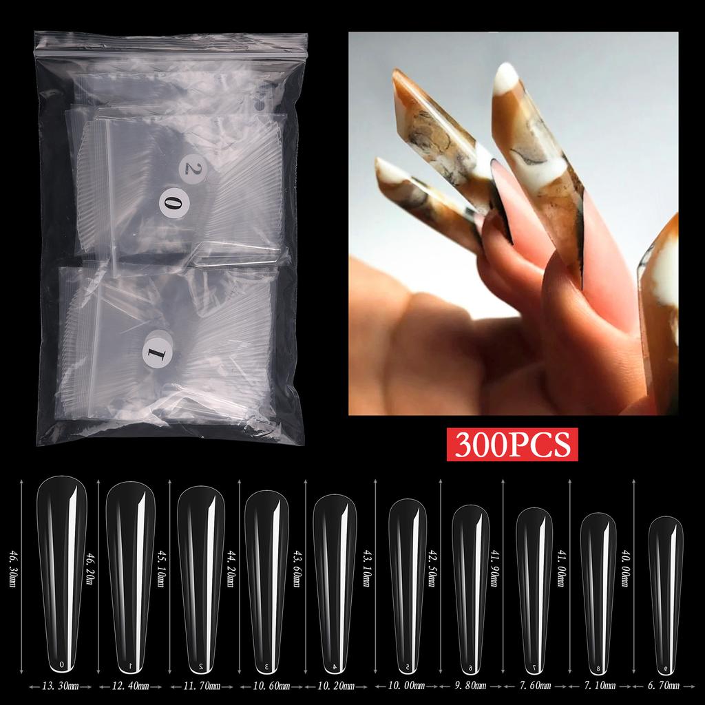 Nail Art Nail Piece European and American Special Rhombus Pointed Nail Fake Nail 300 Patch Bag