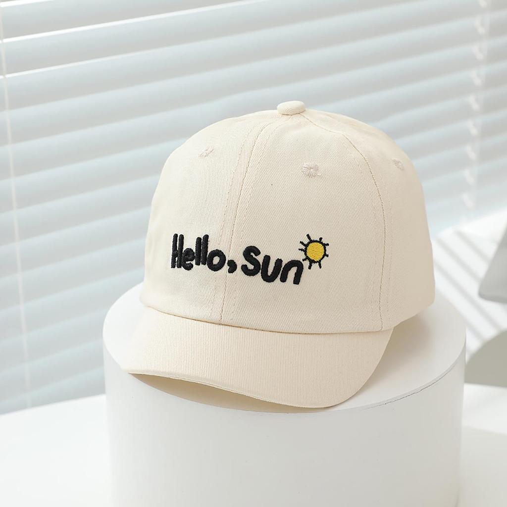 Cute Embroidery Baby Baseball Cap Short Brim Peaked Hat for Toddler Boys Girls Adjustable Sun Hats