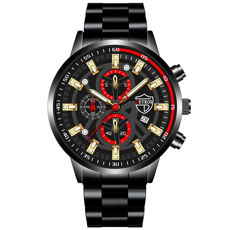 Men's Watch Men's Black Sports Quartz Watch Men's Business Casual Watch Gift for Father