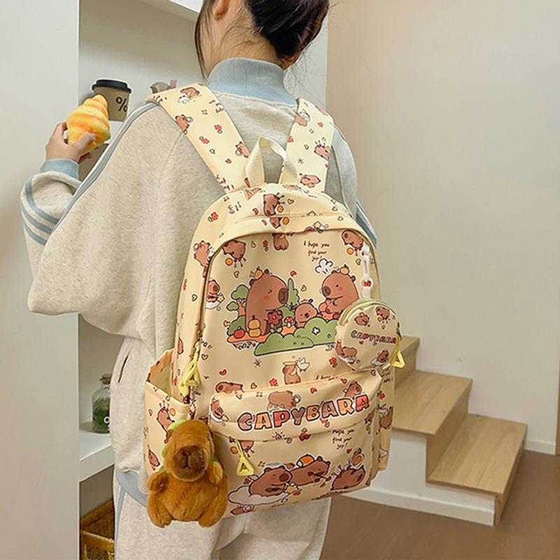 2025 New Printed Student Backpack Large Capacity Lightweight Ridge Protection Backpack Cute Cartoon Casual Joker Schoolbag