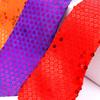 Unisex Pre-Tied Necktie with Adjustable Zipper Design Shiny Sequins Skinny Tie for Weddings Graduation Party Costume