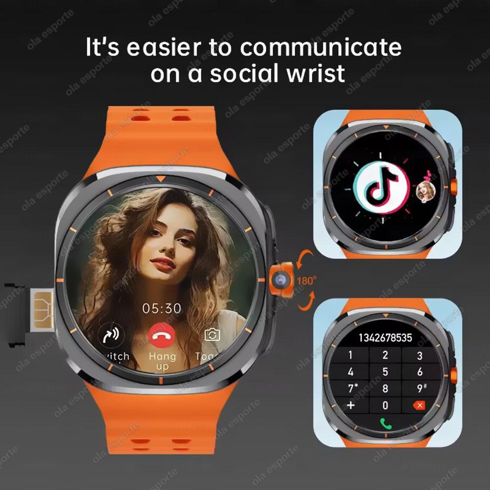U8 Ultra IOS Android 9.0 Smart Watch Men 4G 5G SIM Card WiFi NFC GPS Compass 32GB Smartwatch Rotating Camera Sport Watch 7 Ultra
