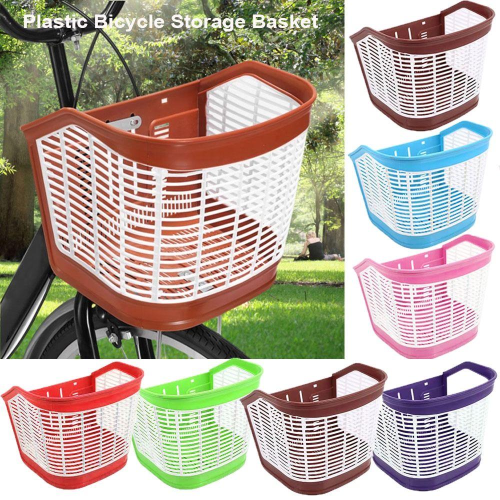 

Plastic Kids Children Bike Basket Hollow Scooter Handlebar Basket Rear Cycling Accessories коричневий