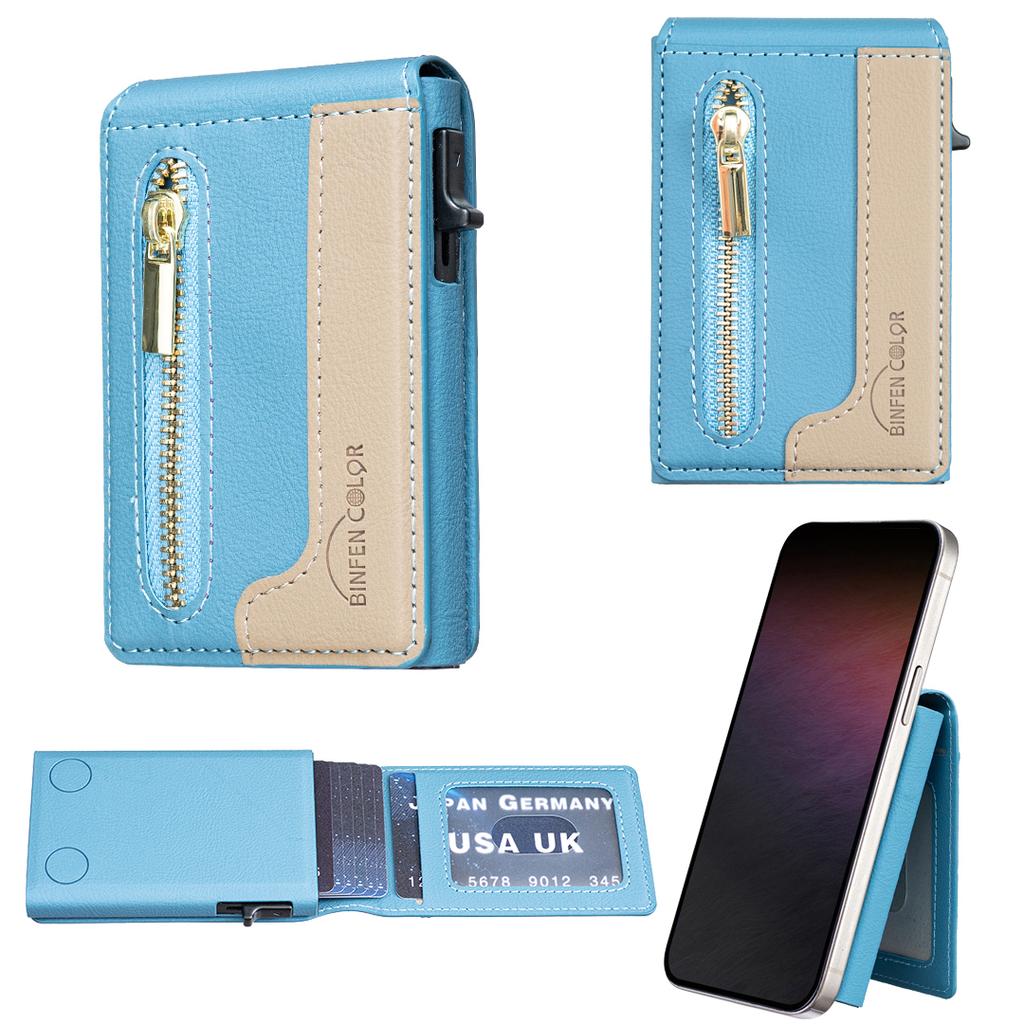 Luxury Business Zipper Magnetic PU Leather Wallet Card Holder For Men and Women Shockproof Slim Fit kickstand Cover
