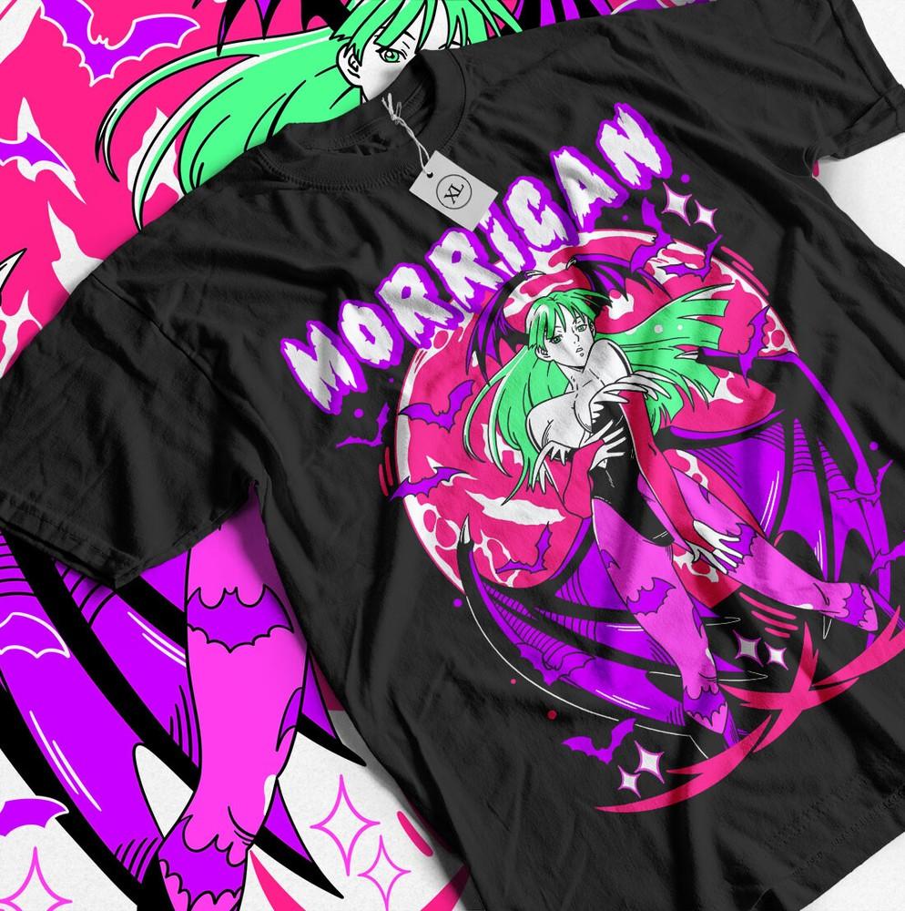 Morrigan Aensland T-shir Darkstalkers Shirt Girl Anime Waifu Gift Shirt All Size Unisex T-Shirt