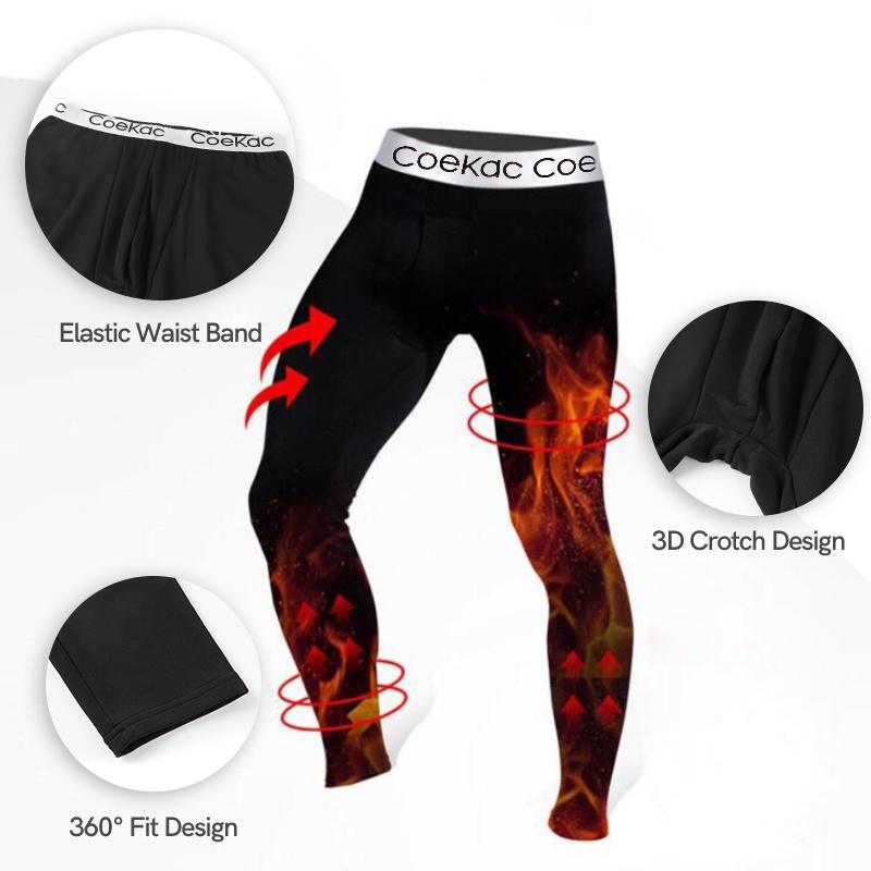 Mens Warm Thermal Underwear for Men Long with Fleece Lined Sport Base Layer In Cold Weather Winter