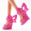12 Paare/satz Verschiedene Mode Bunte Gemischte Stil Sandalen High Heels Schuhe puppe Zubehör Kleidung
