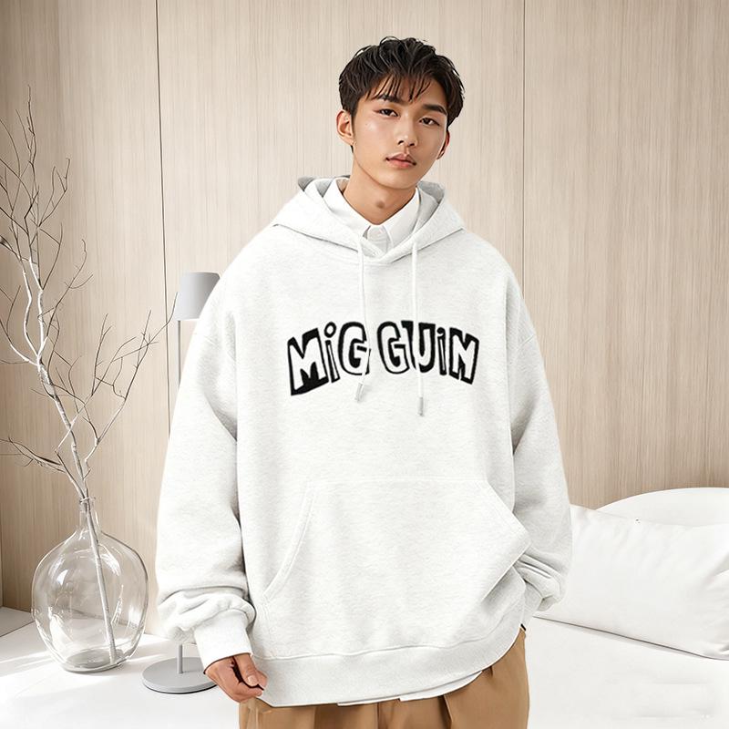 

Men s Trendy Thickened Velvet Hooded Sweatshirt, Simple Letter Print, American High Street Style, Perfect for Autumn and Winter. XL (120-140 lbs)