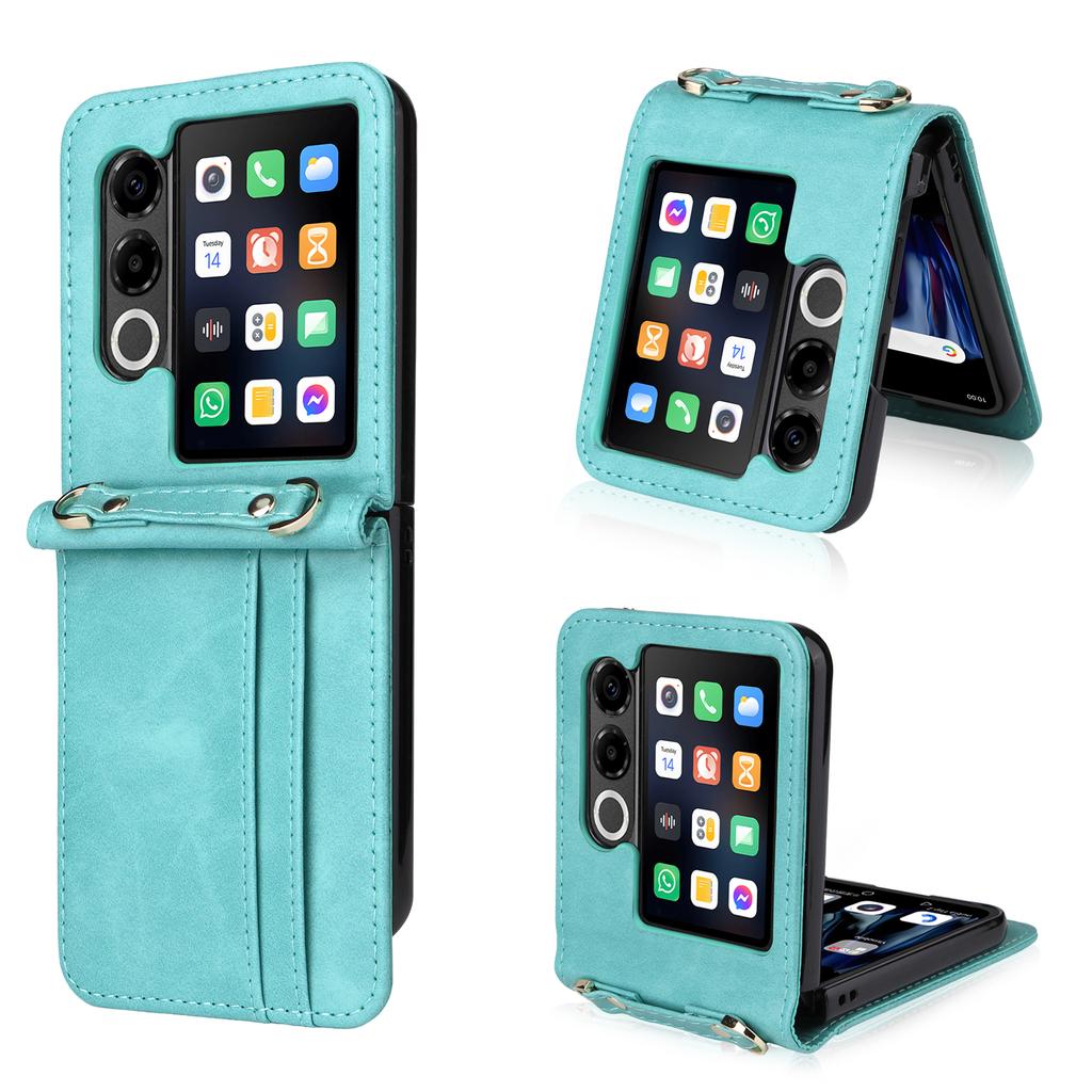 Pentru Husă ZTE nubia Flip2 5G Sloturi pentru Carduri Husă de Telefon din Piele cu Șnur