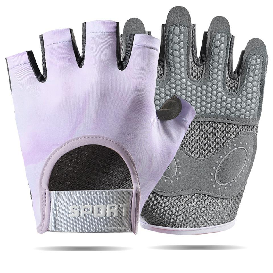 Gobygo 1Pair Thin Fitness Gloves Breathable Anti-Slip Anti-Callus Half-Finger Equipment Training Yoga Outdoors Cycling Men Women