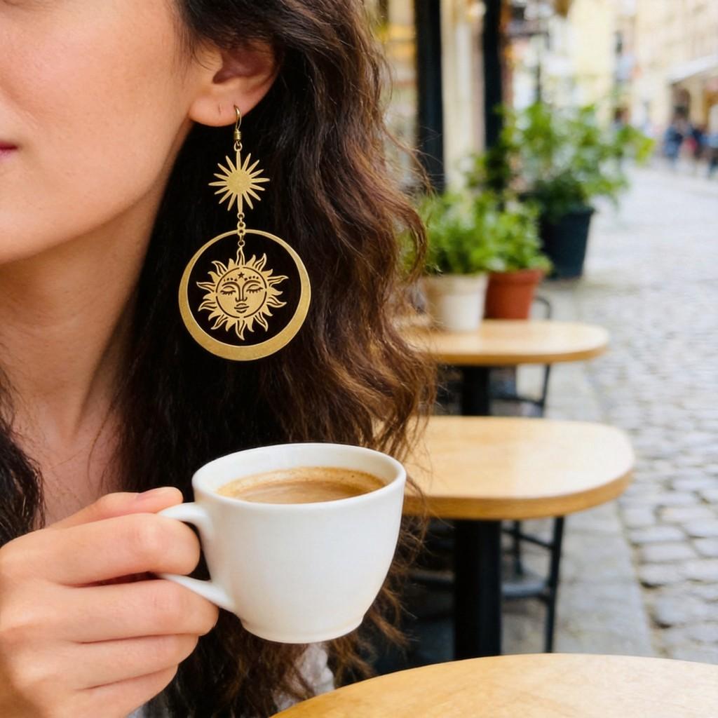 Bohemian Sun Goddess Alloy Geometric Earrings For Fashionable Summer Wear