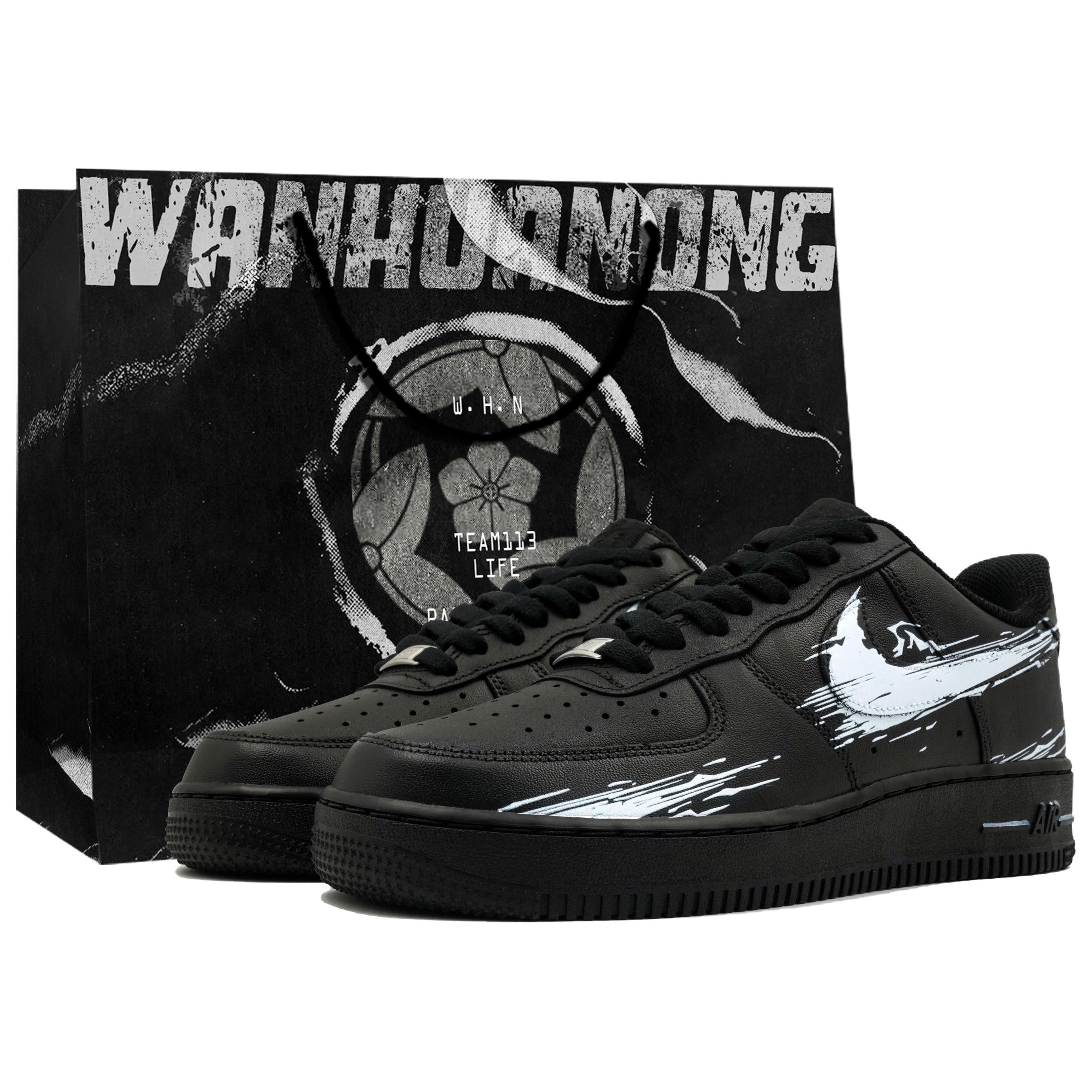

Nike Air Force 1 Kaleidoscope, Toxin, Shopping Bag Slip Resistant Low top Skateboard Shoes Unisex Black White CW2288-001(Team113-S-BOX) 40