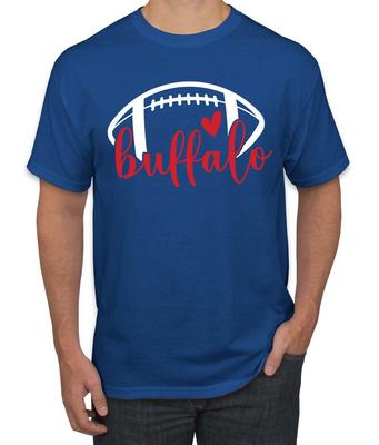 Fan Of Buffalo Football Red Heart Script Writing Men TShirt Unisex T-Shirt