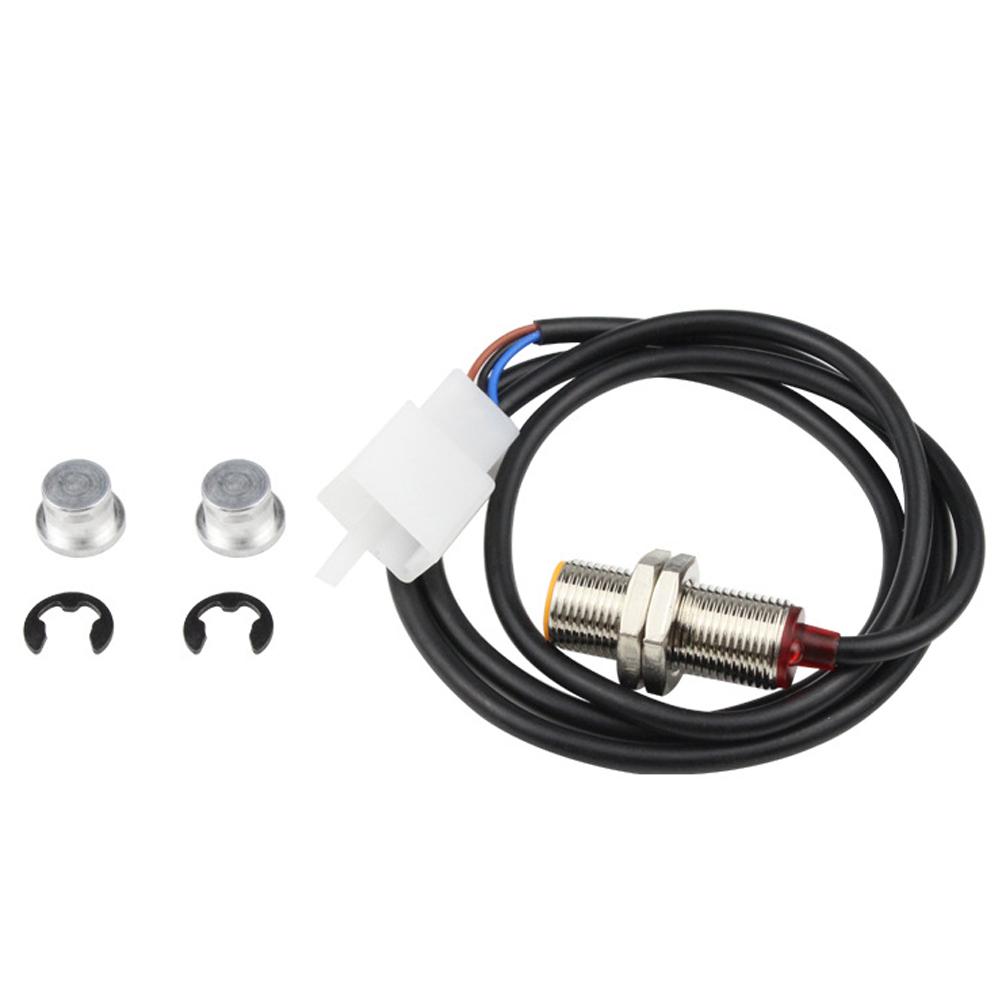 12V Motorcycles Sensor Cable with 2 Magnets for ATV Scooter Digital Odometer Speedometer Tachometer 3 Pins Sensor Cable