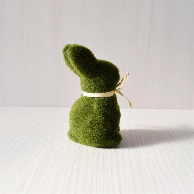 Artificial Moss Rabbit Sculpture With Plush Texture Ideal For Bookshelf Centerpieces Or Gift Decorative Ornament