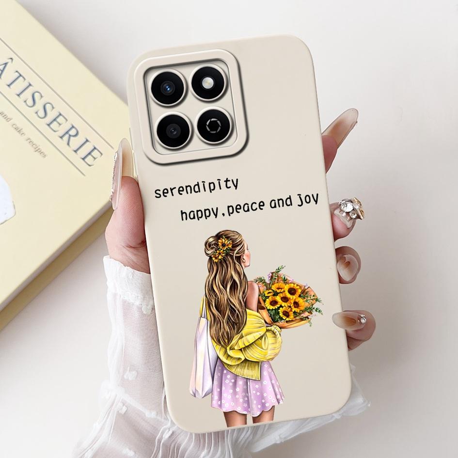 For Honor X7c 4G Case ALT-LX2 Shockproof Cover Sweet Girls Love Heart Soft Liquid Silicone Phone Cases For Honor 200 Smart Coque