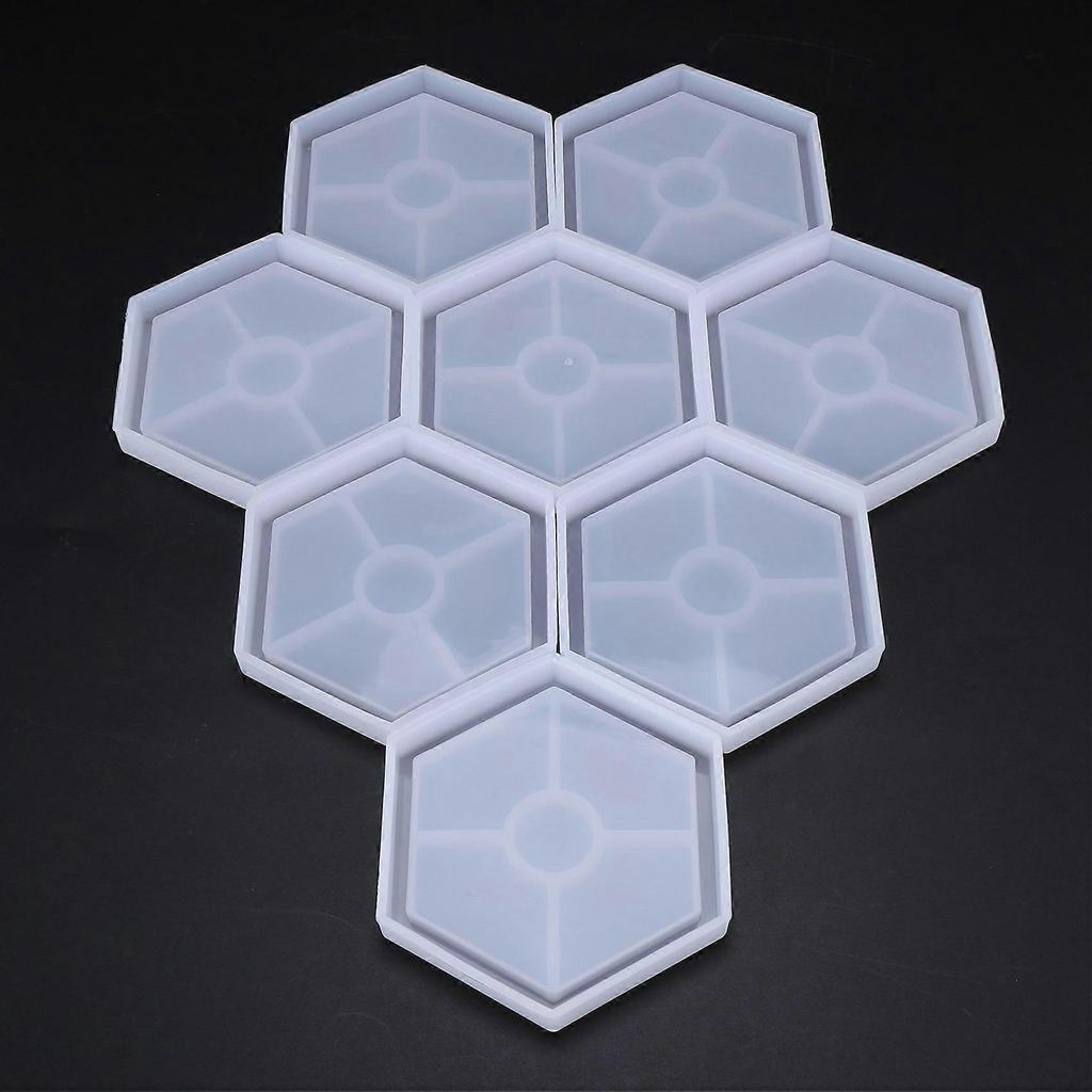 16 Pack Hexagon Silicone Coaster Molds Silicone Resin Mold, Epoxy Molds for Casting with Resin, Concrete, Cement