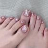 Glitter Nude Color Toe Nail Pieces - Wearable Solid Color for European & American Markets