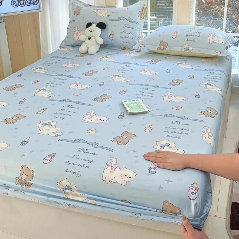 Pure cotton mattress single piece 100% cotton mattress protective cover non-slip and dust mattress protective cover cotton